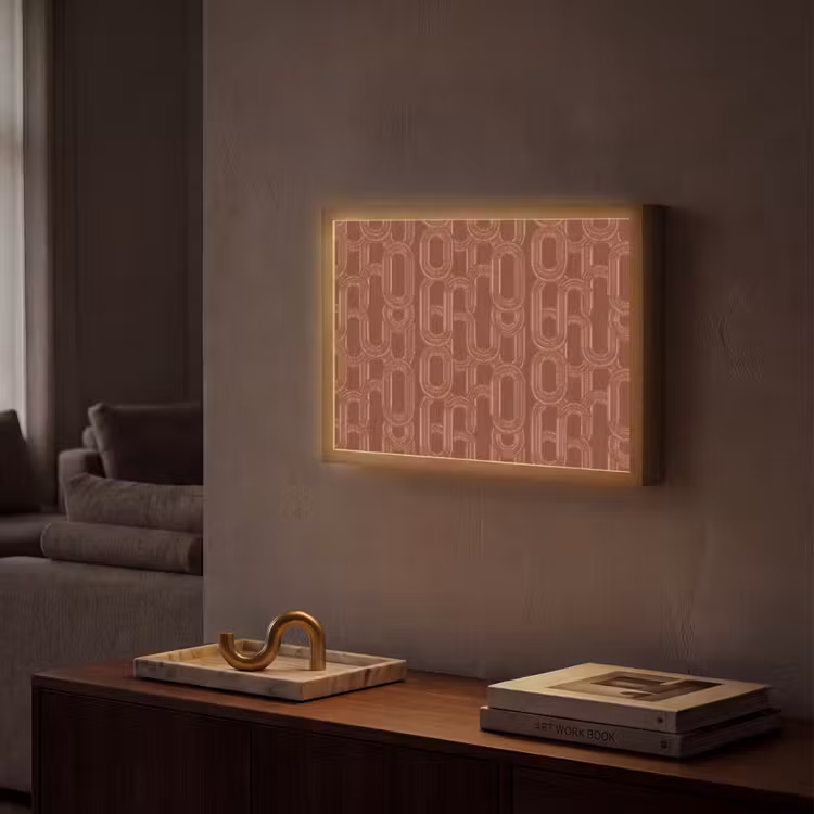 Abstract - Textuur - Bruin Light Box met batterij (Wandlamp) middel 907 -sfeer1
