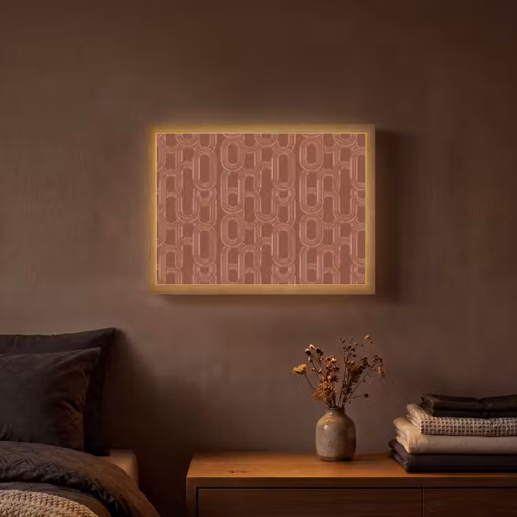 Abstract - Textuur - Bruin Light Box met batterij (Wandlamp) middel 907 -sfeer4