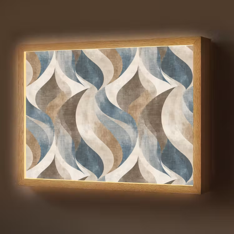 Abstract - Golven - Kleurrijk Light Box met batterij (Wandlamp) middel 907 -z3d_website