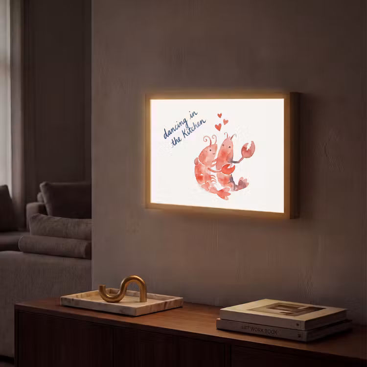 Dier - Dans - Liefde - Waterverf - Rood Light Box met batterij (Wandlamp) middel -sfeer1