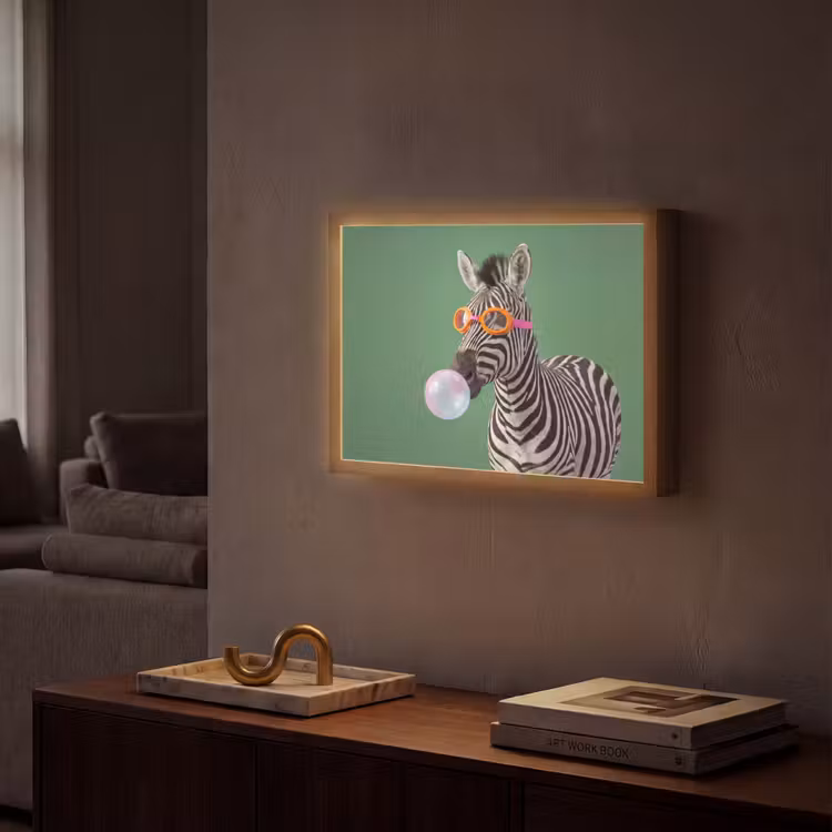 Dier - Bril - Bel - Modern - Groen Light Box met batterij (Wandlamp) middel -sfeer1