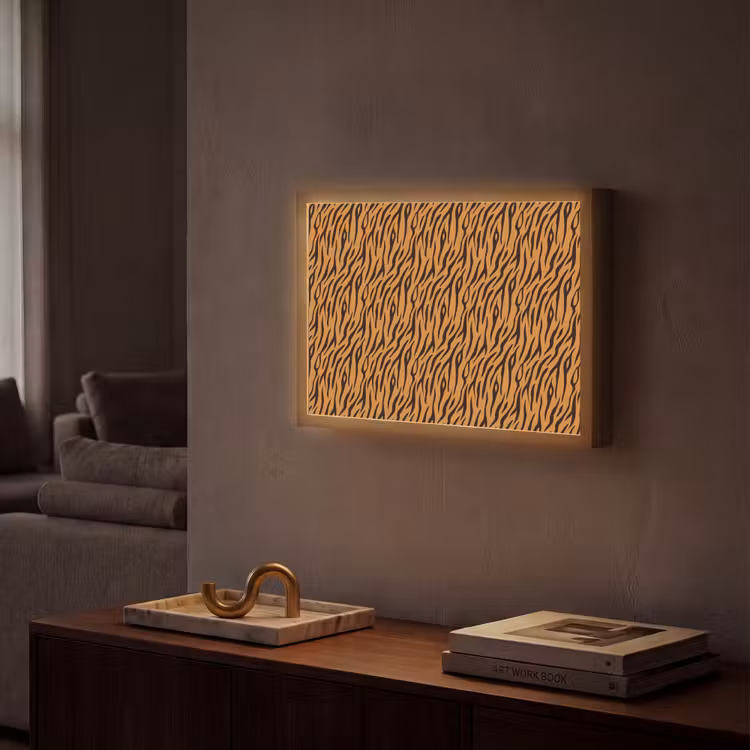 Dier - Oranje - Tijger Light Box met batterij (Wandlamp) middel 907 -sfeer1