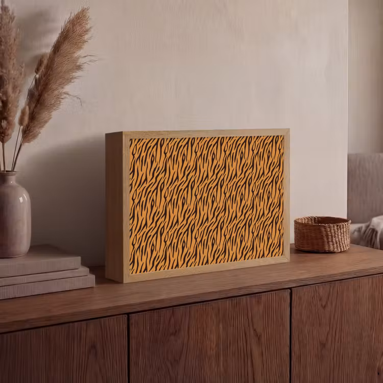 Dier - Oranje - Tijger Light Box met batterij (Wandlamp) middel 907 -sfeer2