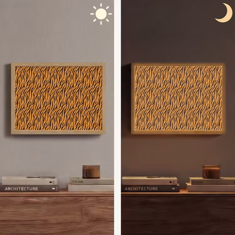Dier - Oranje - Tijger Light Box met batterij (Wandlamp) middel 907 -sfeer3