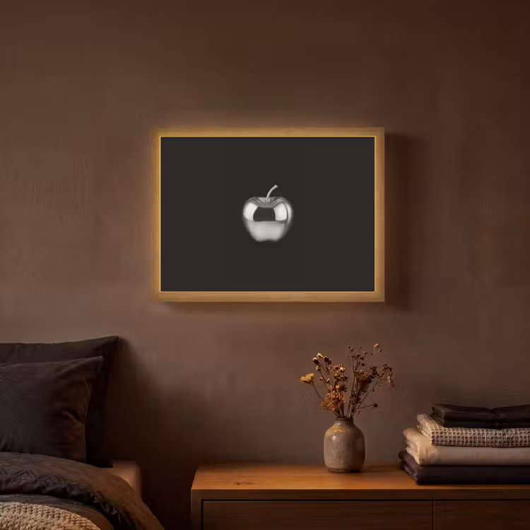 Appel - Metallic - Symmetrisch Light Box met batterij (Wandlamp) middel -sfeer4
