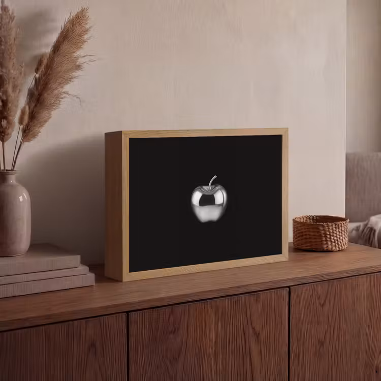 Appel - Metallic - Symmetrisch Light Box met batterij (Wandlamp) middel -sfeer2