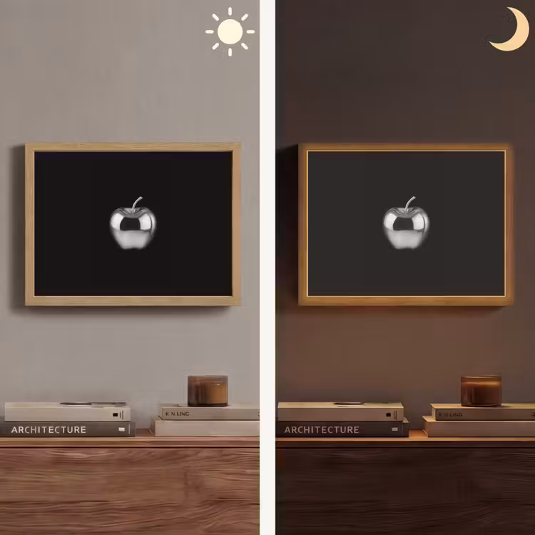 Appel - Metallic - Symmetrisch Light Box met batterij (Wandlamp) middel -sfeer3
