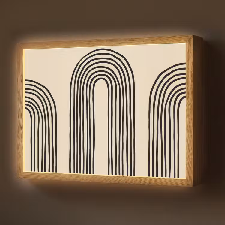 Boogvormen - Zwart - Strak Light Box met batterij (Wandlamp) middel -z3d_website