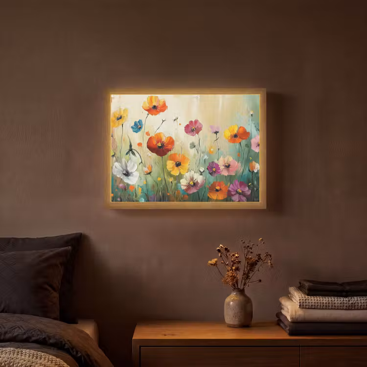 Kunst - Bloemen - Lente - Natuur Light Box met batterij (Wandlamp) middel -sfeer4