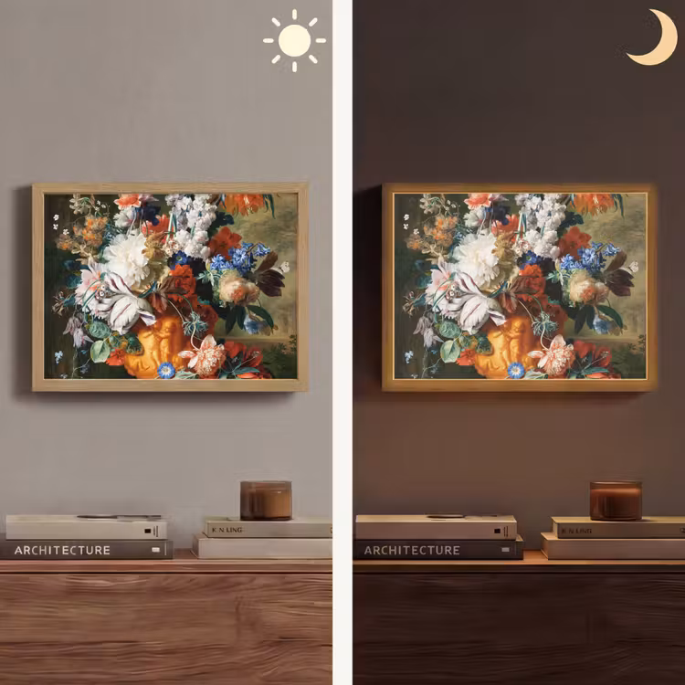 Kunst - Oude meesters - Boeket bloemen in een urn Light Box met batterij (Wandlamp) middel -sfeer3