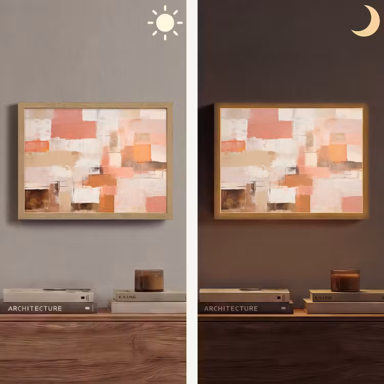 Kunst - Roze - Abstract Light Box met batterij (Wandlamp) middel -sfeer3