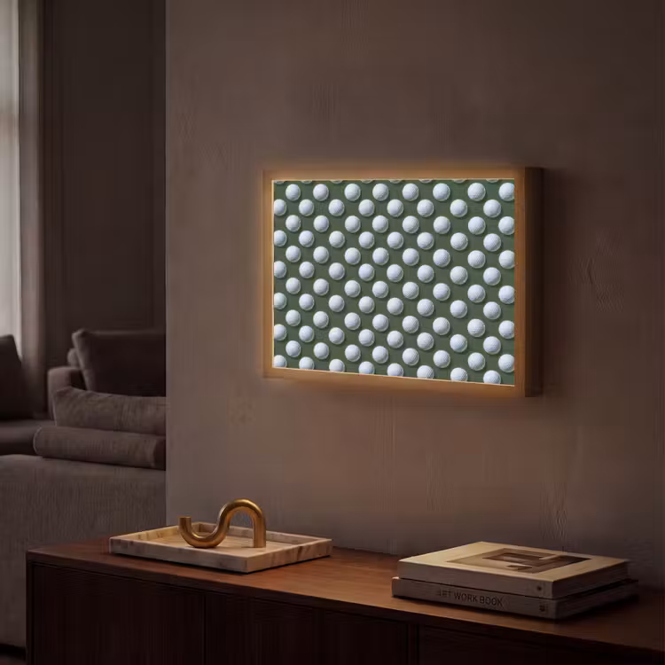 Ballen - Golf - Groen Light Box met batterij (Wandlamp) middel 907 -sfeer1