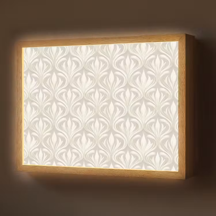 Barok - Patroon - Beige Light Box met batterij (Wandlamp) middel 907 -z3d_website