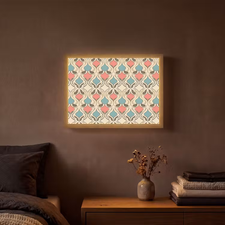 Barok - Retro - Kleurrijk Light Box met batterij (Wandlamp) middel 907 -sfeer4
