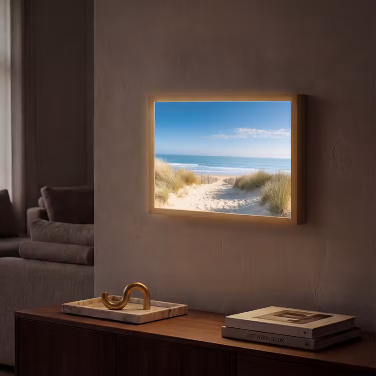 Strand - Zee - Duin - Zand - Zomer Light Box met batterij (Wandlamp) middel -sfeer1