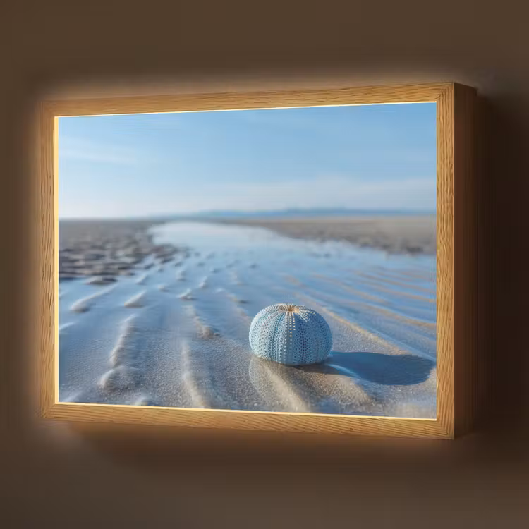 Strand - Schild - Water - Blauw Light Box met batterij (Wandlamp) middel -z3d_website