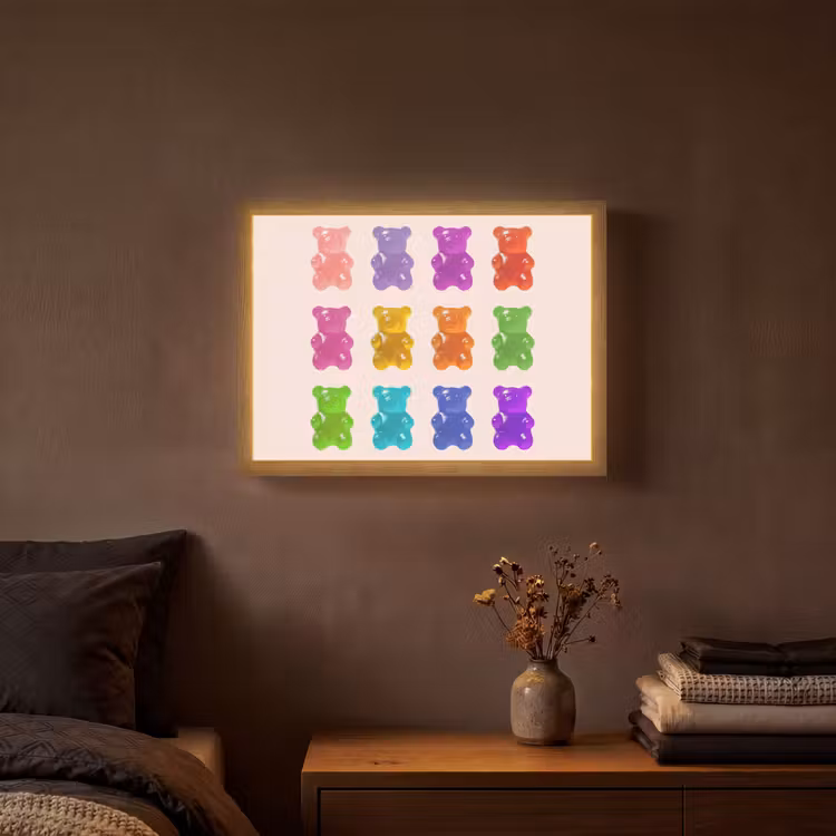 Beer - Kleurrijk - Snoep Light Box met batterij (Wandlamp) middel -sfeer4