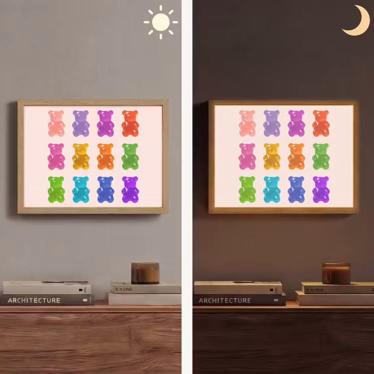 Beer - Kleurrijk - Snoep Light Box met batterij (Wandlamp) middel -sfeer3