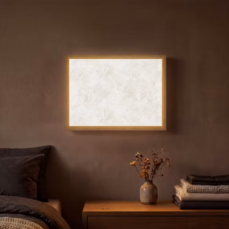Beige - Marmer - Aders Light Box met batterij (Wandlamp) middel 907 -sfeer4
