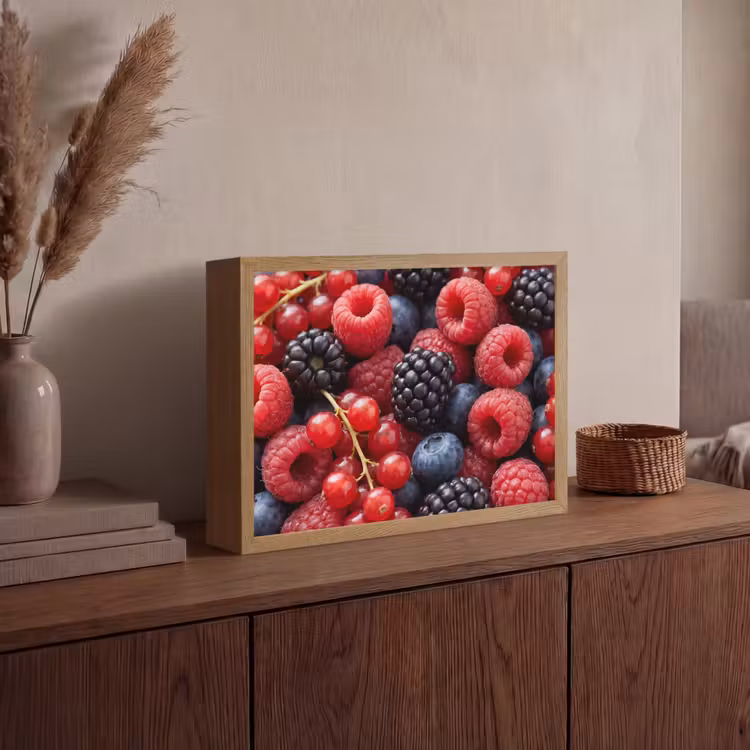 Bessen - Mix - Vers - Eten - Kleurrijk Light Box met batterij (Wandlamp) middel -sfeer2