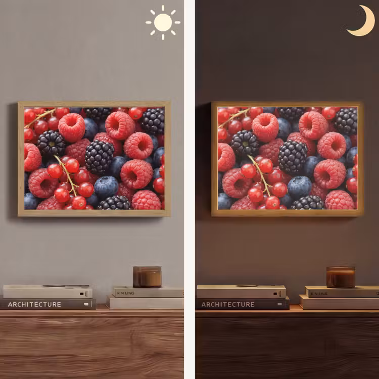 Bessen - Mix - Vers - Eten - Kleurrijk Light Box met batterij (Wandlamp) middel -sfeer3