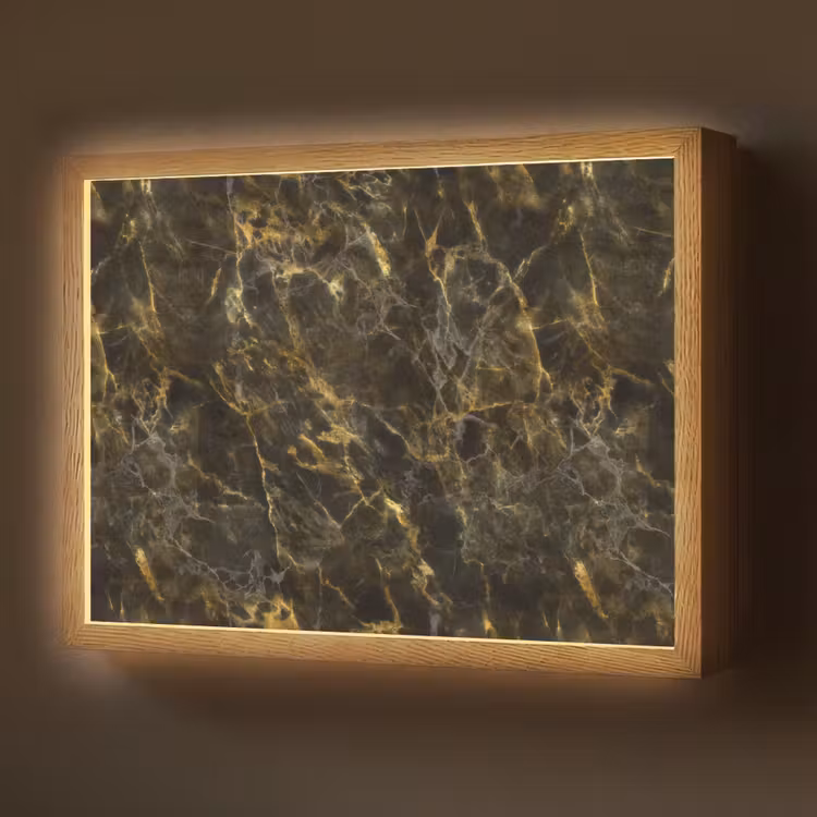 Zwart - Marmer - Goud Light Box met batterij (Wandlamp) middel 907 -z3d_website