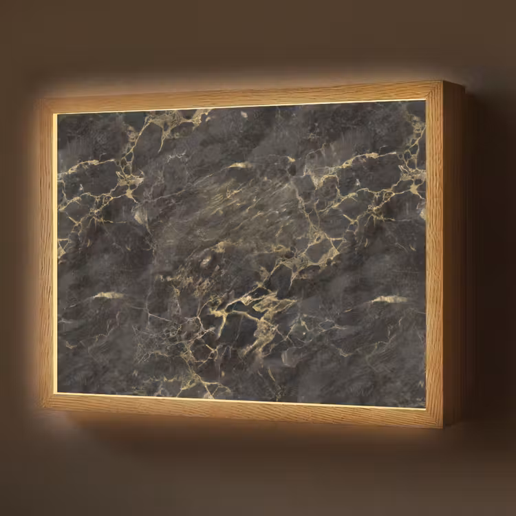 Zwart - Marmer - Goud - Nerf Light Box met batterij (Wandlamp) middel 907 -z3d_website