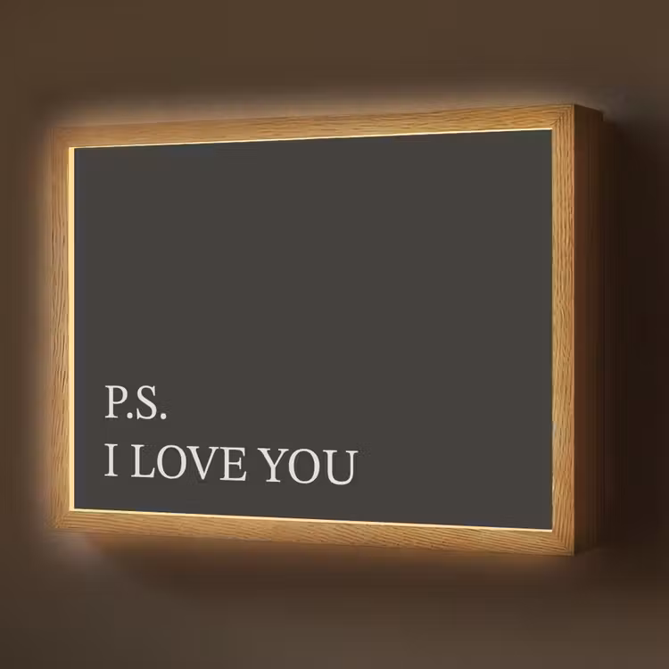 Zwart - Minimalistisch - Valentijn Light Box met batterij (Wandlamp) middel -z3d_website