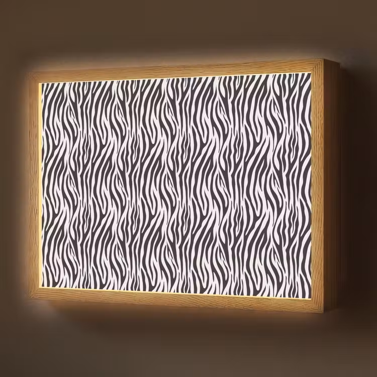Zwart - Wit - Zebra - Patroon Light Box met batterij (Wandlamp) middel 907 -z3d_website