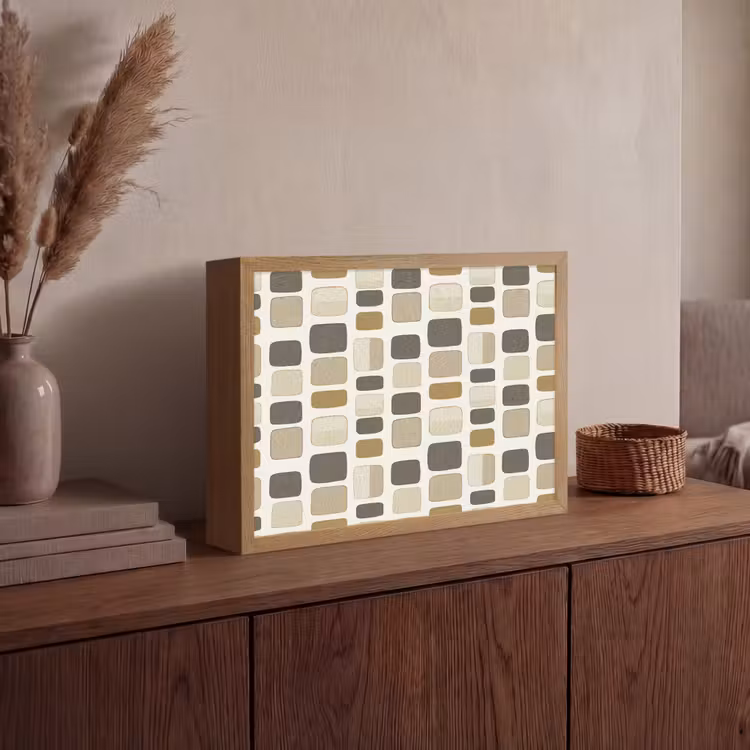 Blokken - Vintage - Grijs Light Box met batterij (Wandlamp) middel 907 -sfeer2