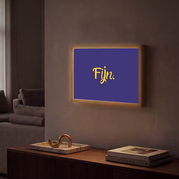 Blauw - Geel - Fijn Light Box met batterij (Wandlamp) middel -sfeer1