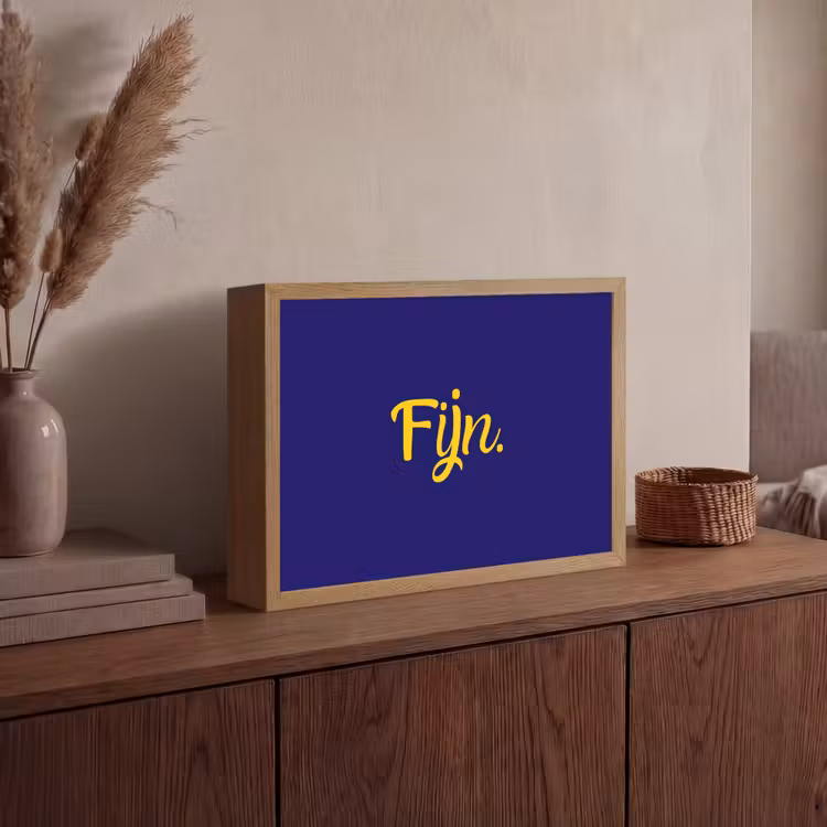Blauw - Geel - Fijn Light Box met batterij (Wandlamp) middel -sfeer2