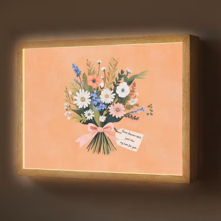 Boeket - Strikje - Quote Light Box met batterij (Wandlamp) middel -z3d_website