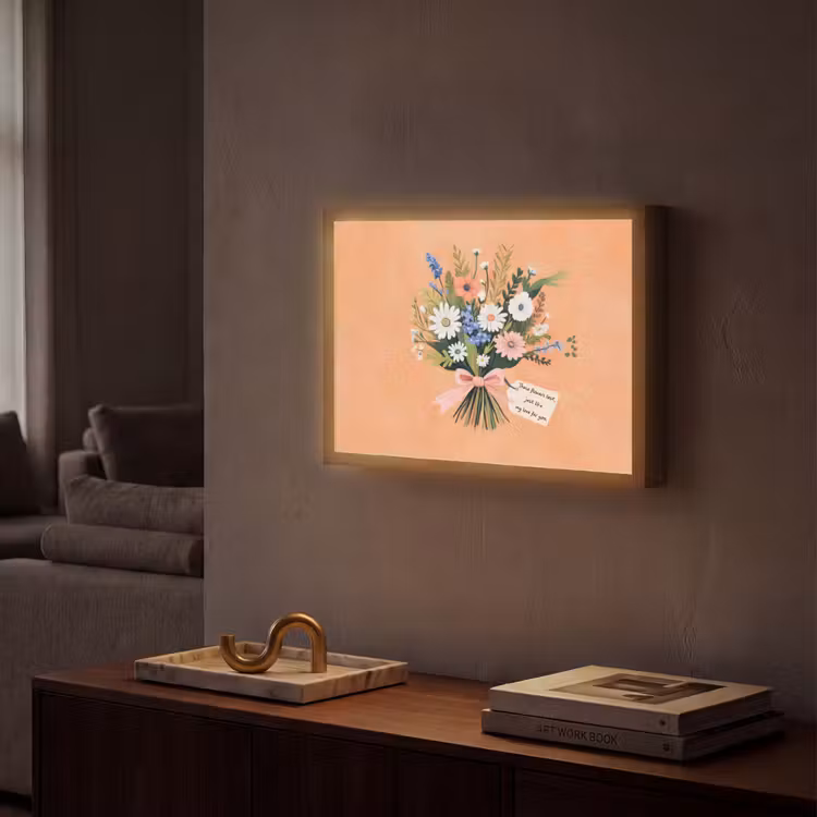 Boeket - Strikje - Quote Light Box met batterij (Wandlamp) middel -sfeer1