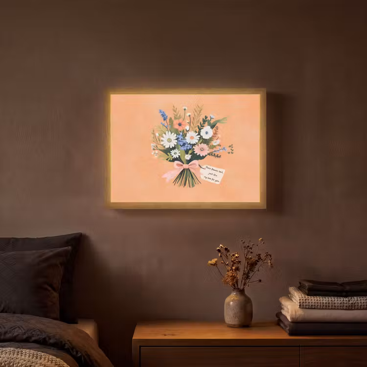 Boeket - Strikje - Quote Light Box met batterij (Wandlamp) middel -sfeer4