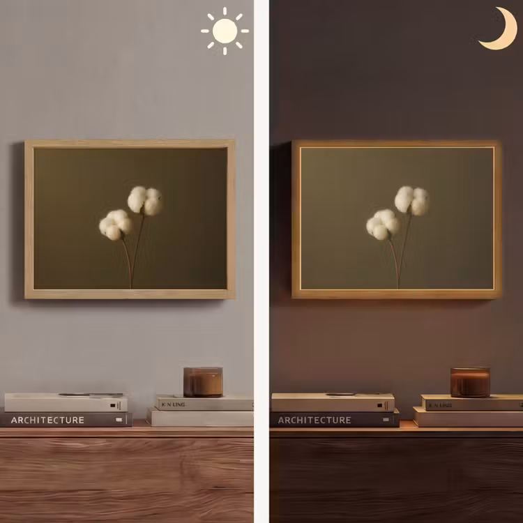 Takken - Katoen - Wit - Bollen Light Box met batterij (Wandlamp) middel -sfeer3