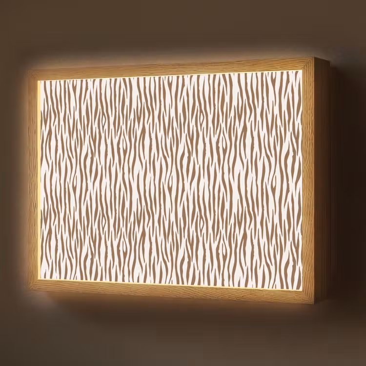 Bruin - Patroon - Zebra Light Box met batterij (Wandlamp) middel 907 -z3d_website