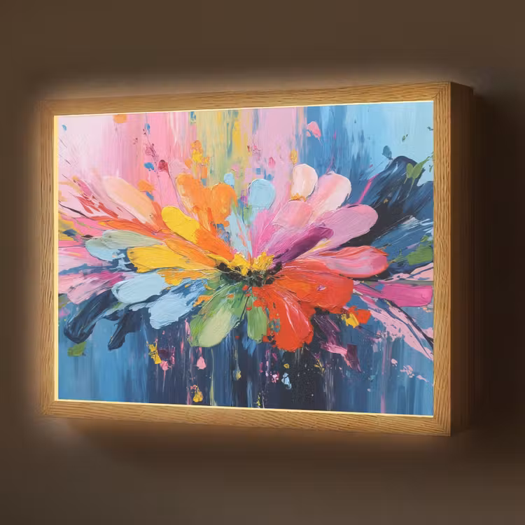 Kleuruitbarsting - Expressieve sfeer - Bloem Light Box met batterij (Wandlamp) middel -z3d_website
