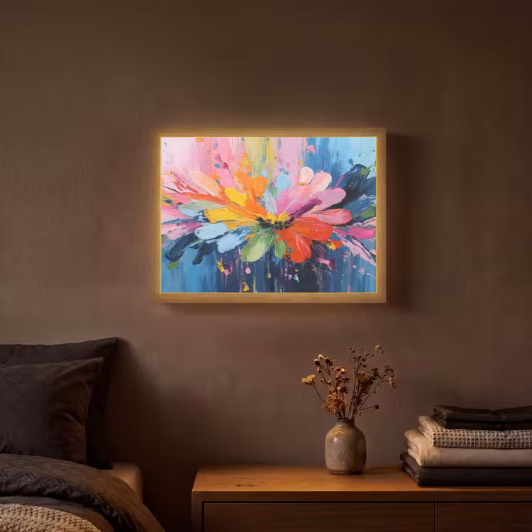 Kleuruitbarsting - Expressieve sfeer - Bloem Light Box met batterij (Wandlamp) middel -sfeer4
