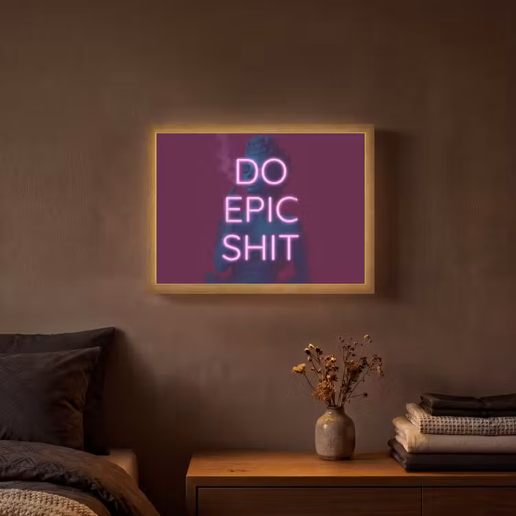 Buste - Neon - LED - Letters Light Box met batterij (Wandlamp) middel -sfeer4