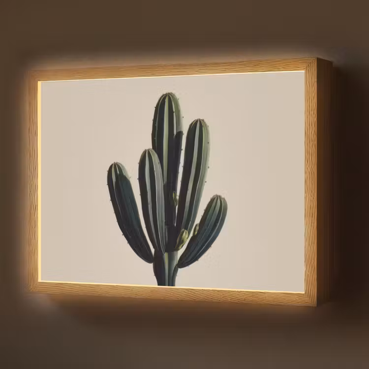 Cactus - Subtiel - Groen Light Box met batterij (Wandlamp) middel -z3d_website
