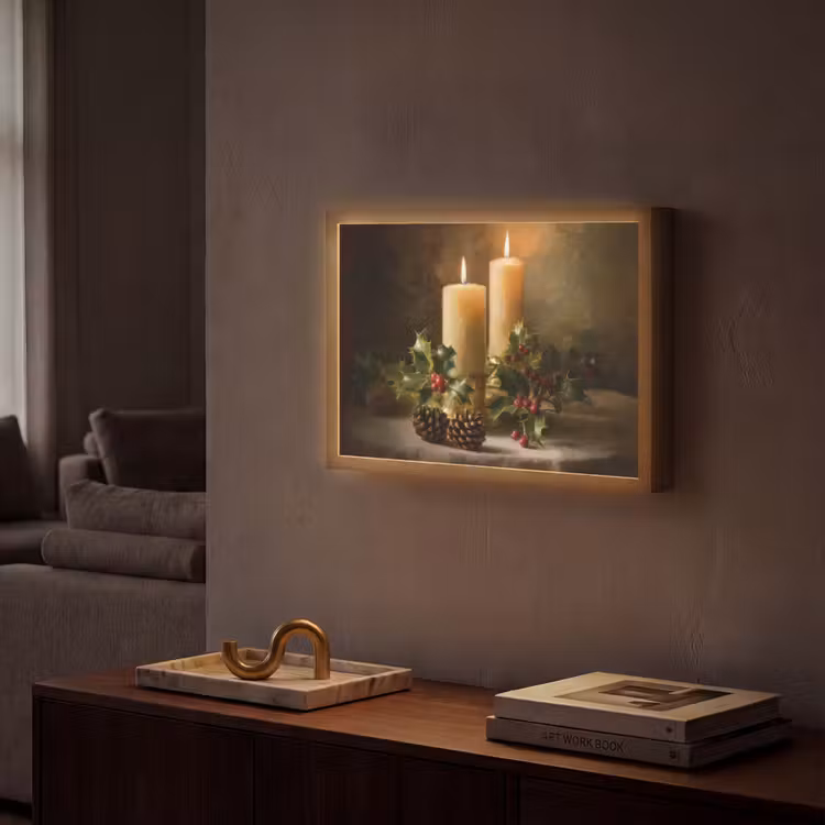 Kaarslicht - Kerst - Veelkleurig Light Box met batterij (Wandlamp) middel -sfeer1