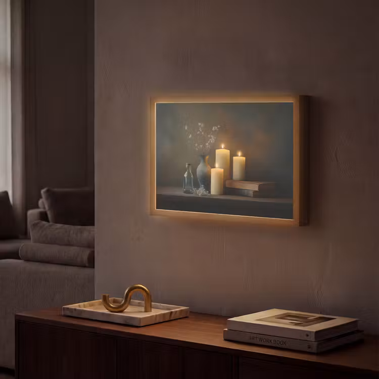 Kaarsen - Stilleven - Rustiek - Boeken Light Box met batterij (Wandlamp) middel -sfeer1