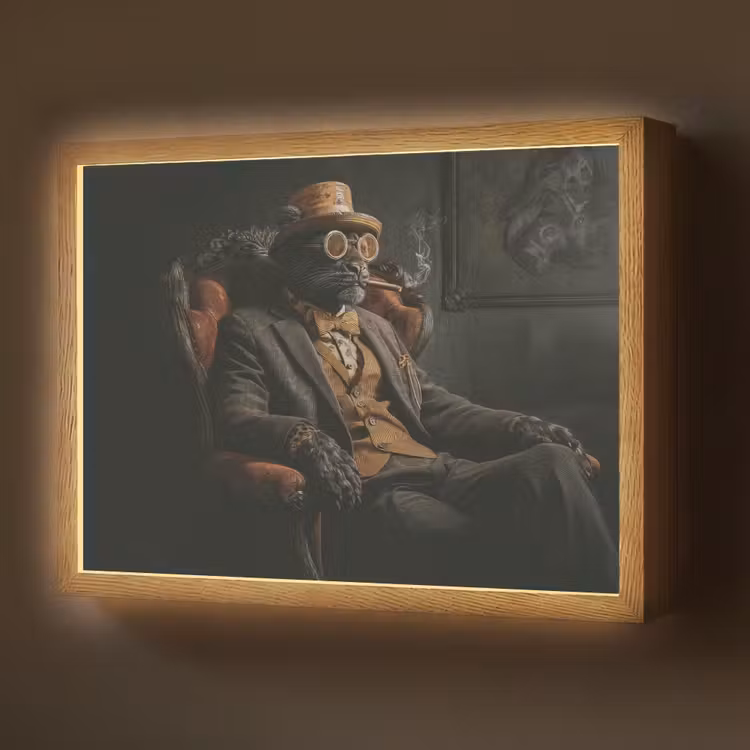 Kat - Pak - Oranje - Sigaar Light Box met batterij (Wandlamp) middel -z3d_website