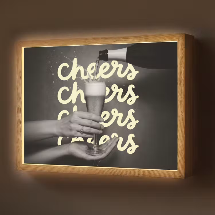 Cheers - Wijn - Zwart - Wit Light Box met batterij (Wandlamp) middel -z3d_website