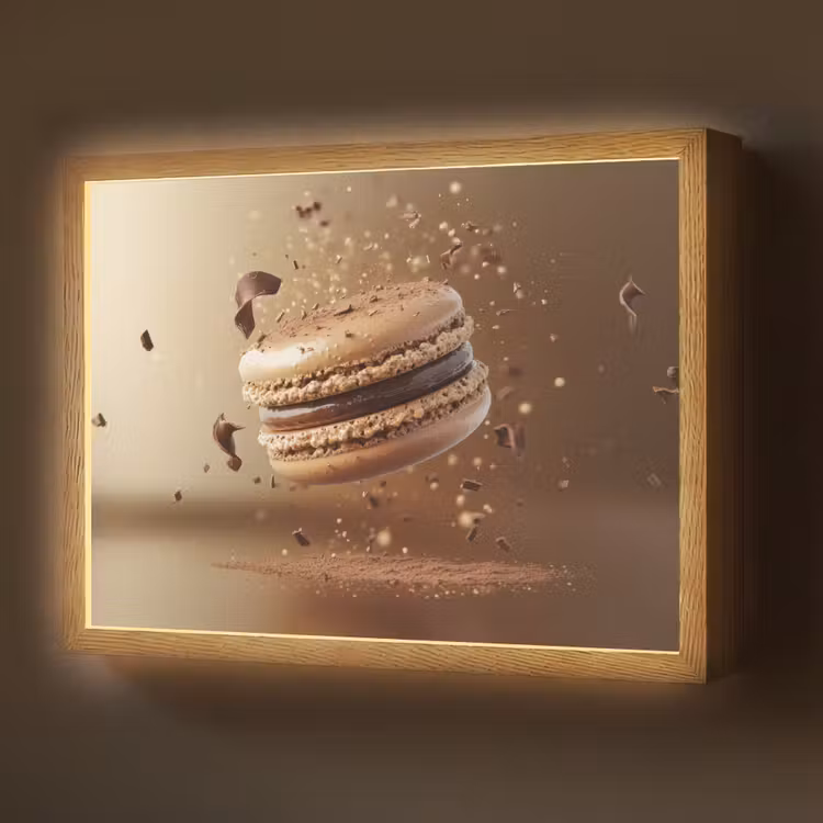 Chocolade - Macarons - Eten - Snoep Light Box met batterij (Wandlamp) middel -z3d_website