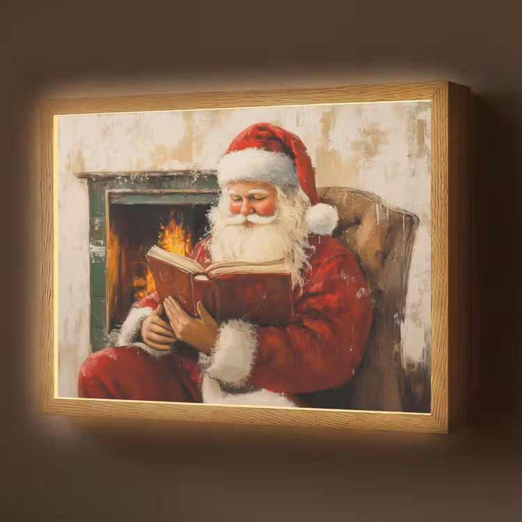 Kerst - Kerstman - Winter - Open Haard Light Box met batterij (Wandlamp) middel -z3d_website