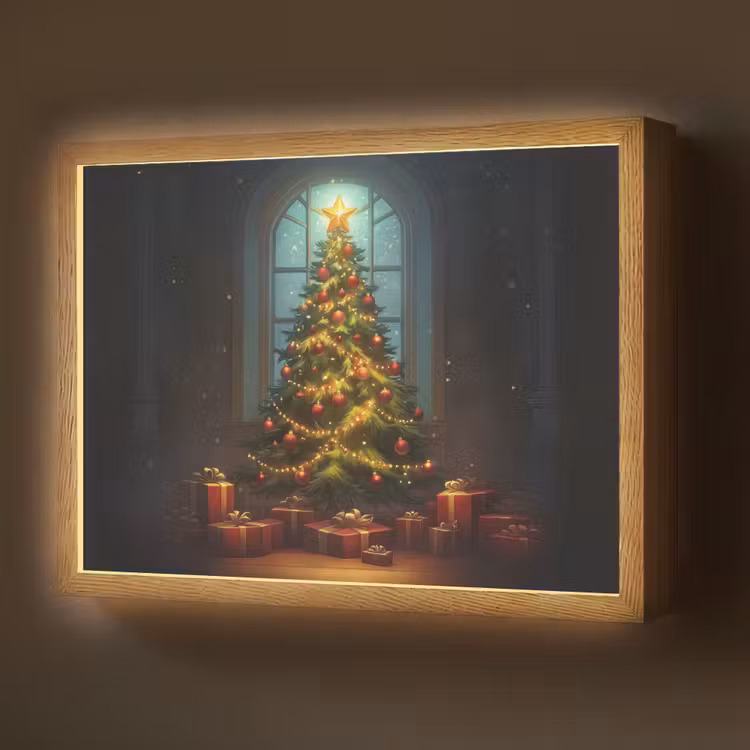 Kerstboom - Cadeau - Kerst - Winter Light Box met batterij (Wandlamp) middel -z3d_website