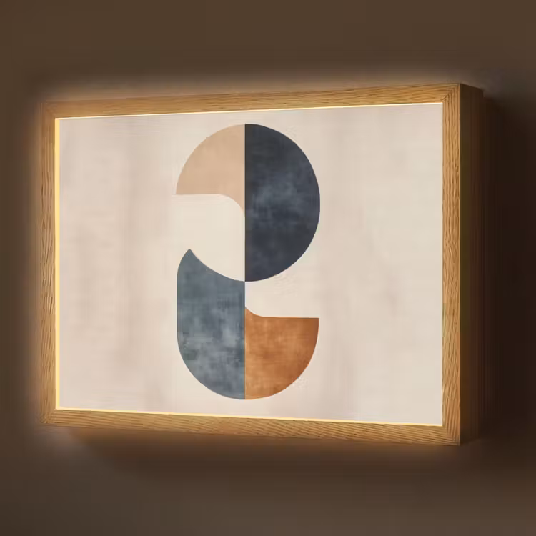 Cirkels - Abstract - Kleurrijk Light Box met batterij (Wandlamp) middel -z3d_website