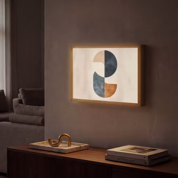 Cirkels - Abstract - Kleurrijk Light Box met batterij (Wandlamp) middel -sfeer1